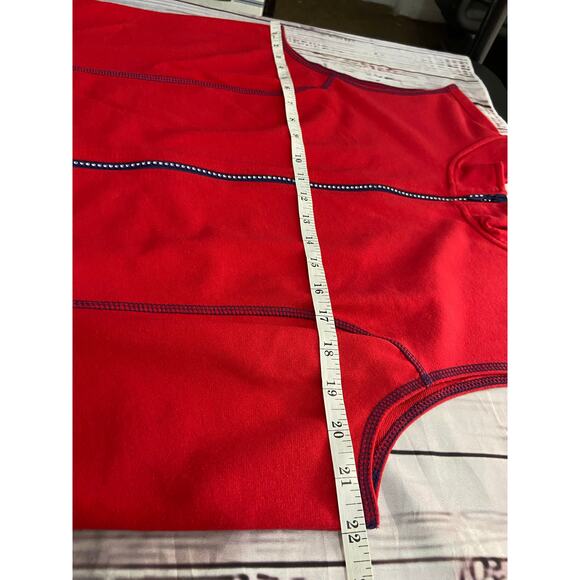 Quacker Factory Vest Womens L French Terry Rhinestone Zip Front Red Mock Neck - Picture 7 of 12